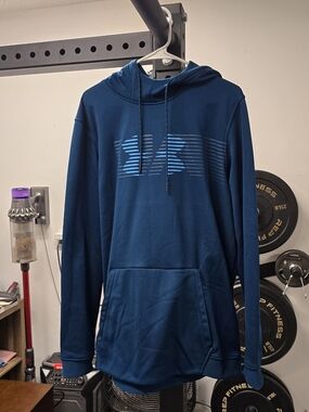 Under Armour Deep Blue Pullover Hoodie with Logo Graphic